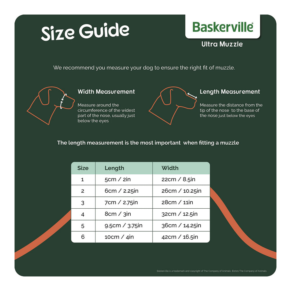 Muzzle Company of Animals Baskerville Ultra Black (6 x 26 cm)