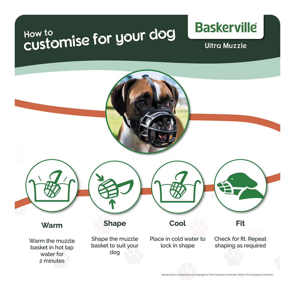 Muzzle Company of Animals Baskerville Ultra Black (6 x 26 cm)