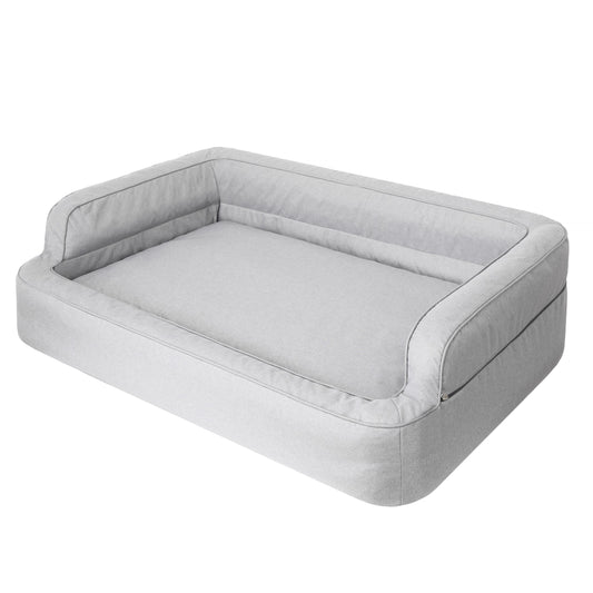 Mano Ergonomic Dog Bed with Removable Cover – Grey, XXL